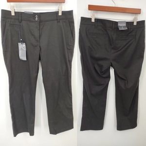 Tommy Hilfiger stretch sateen collection black crop pants womens 8 flat